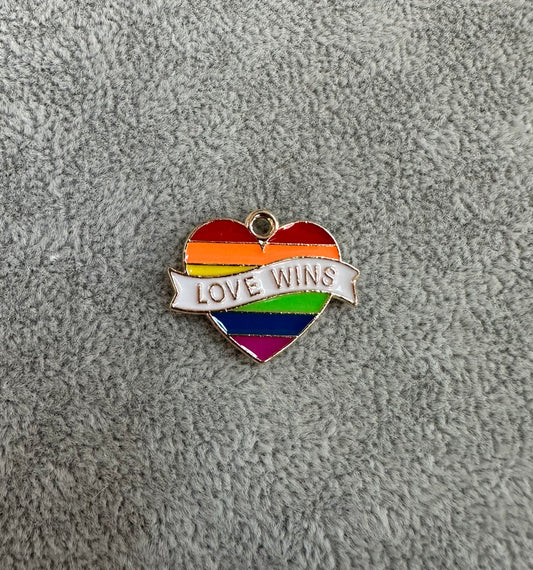 Rainbow Love Wins Banner Heart