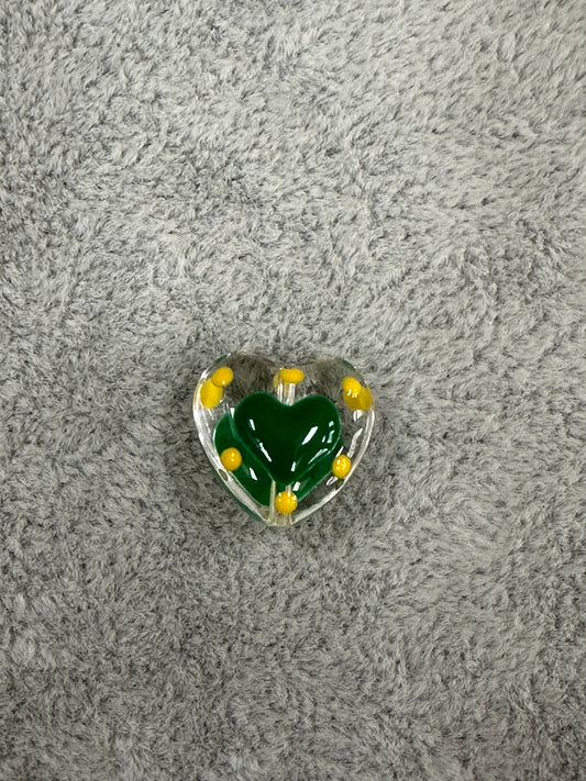 Green & Yellow Painted Heart