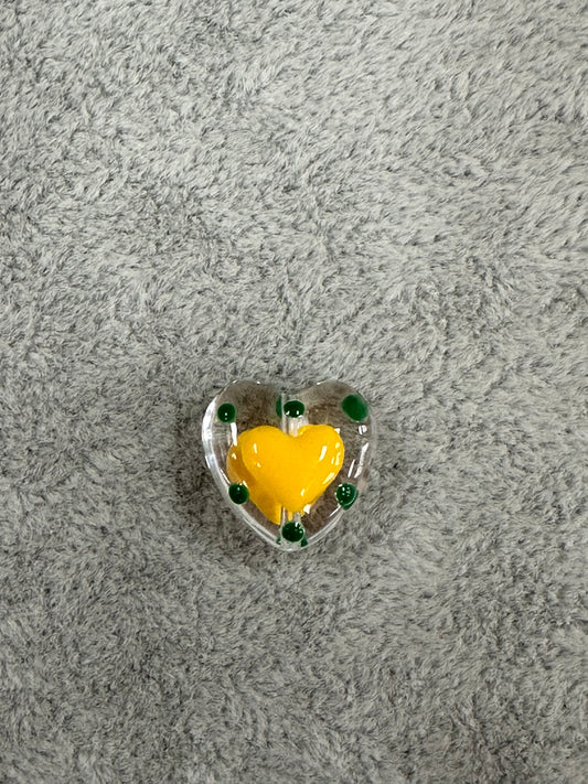 Yellow & Green Painted Heart