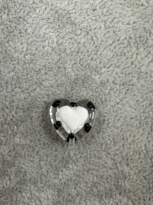 White & Black Painted Heart