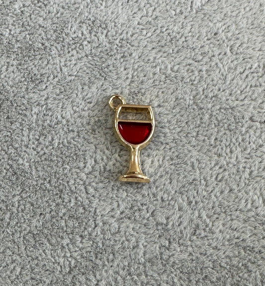 Red Wine Glass Gold