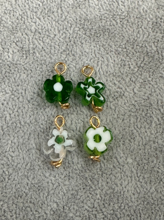Random Green Flower Bead