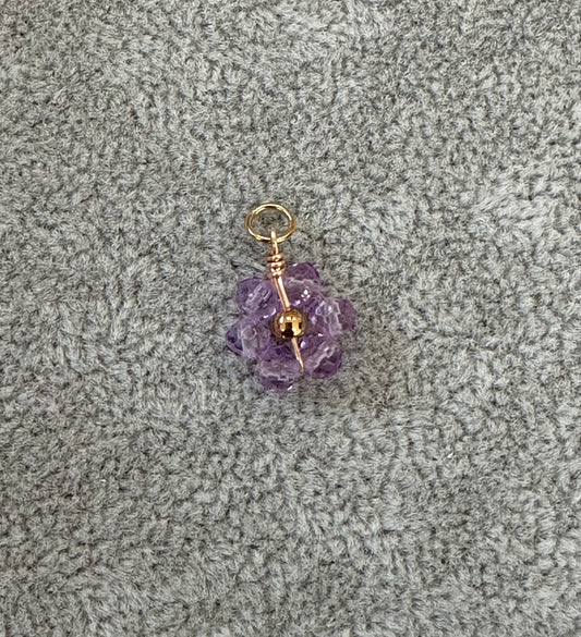 Transparent Purple Beaded Flower