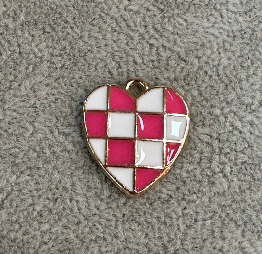 Pink Checkered Heart