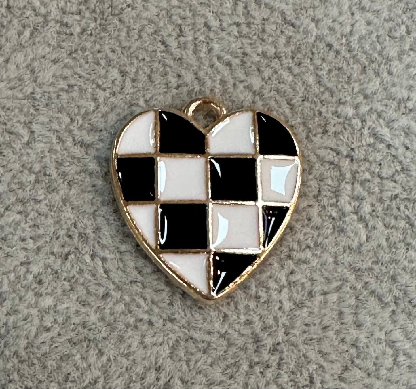 Black Checkered Heart