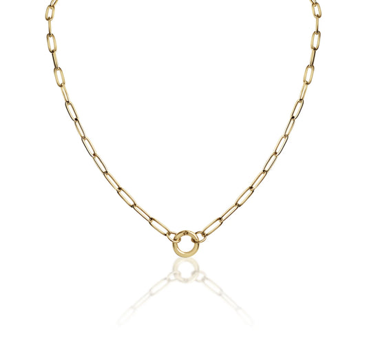 Gold Paperclip O-Ring Necklace